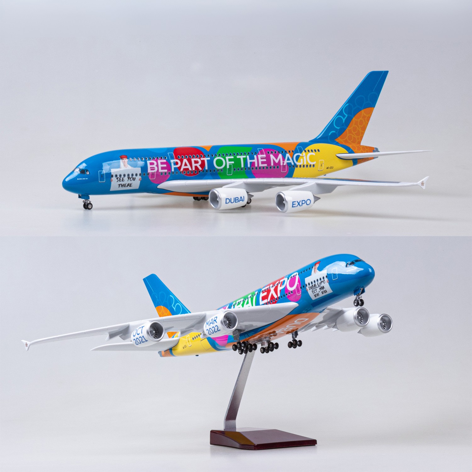 Model Airplane Plastic - 1/160 ölçekli Emirates EXPO A380 Büyük