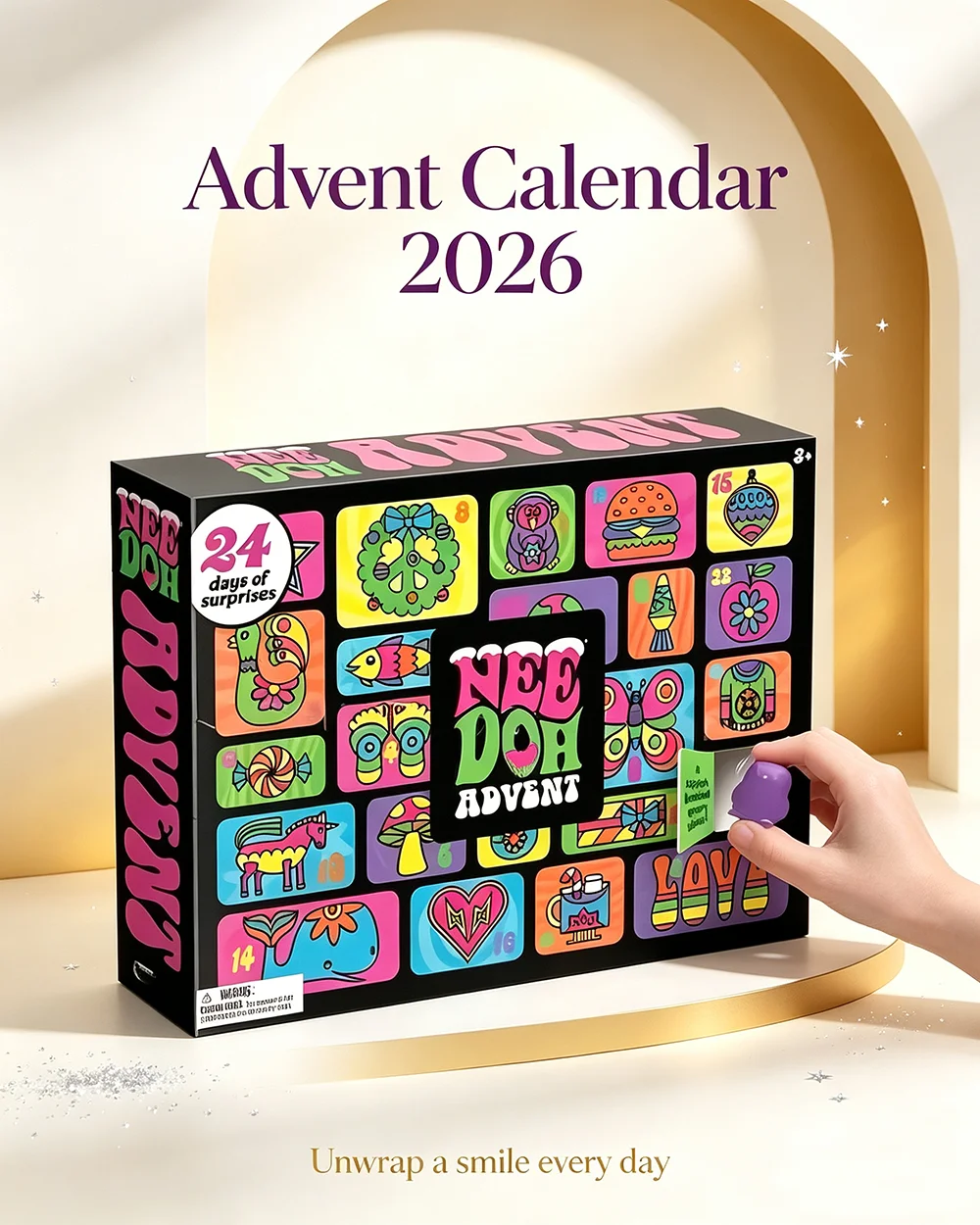 Mystery Box Blind Bag - 2026 NeeDoh Advent Takvimi, Çocuklar İçin